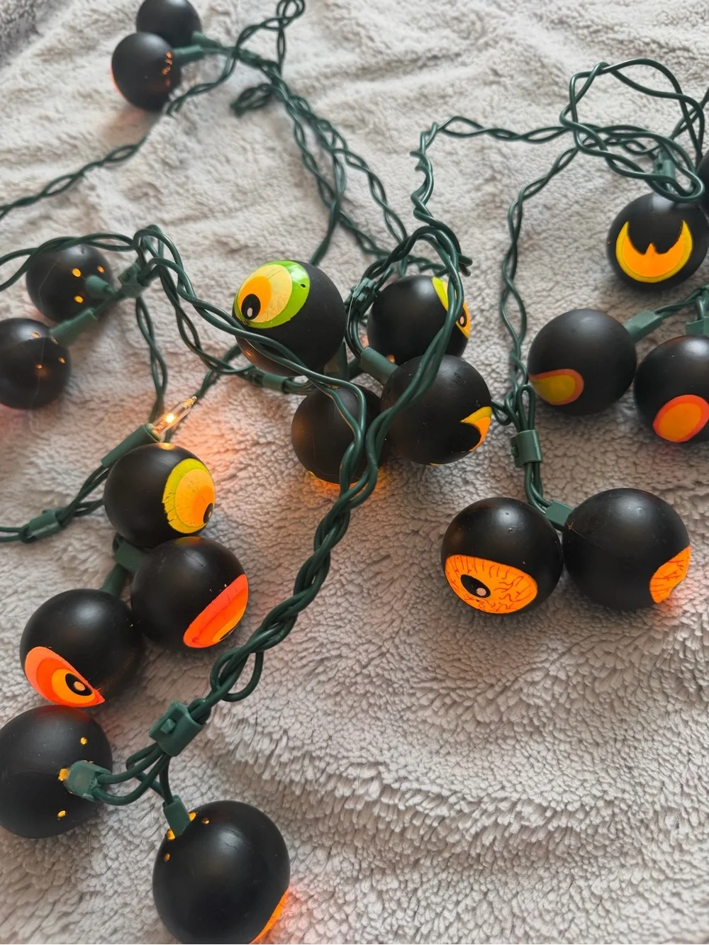 Vintage Halloween Flashing Eyeball String Lights Tested Indoor Outdoor 2004